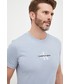 T-shirt - koszulka męska Calvin Klein Jeans t-shirt bawełniany kolor szary z aplikacją