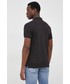 T-shirt - koszulka męska Calvin Klein Jeans polo bawełniane kolor czarny z nadrukiem