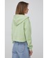 Bluza Calvin Klein Jeans bluza bawełniana damska kolor zielony z kapturem z nadrukiem