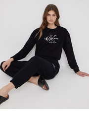 Bluza bluza bawełniana damska kolor czarny z aplikacją - Answear.com Calvin Klein Jeans
