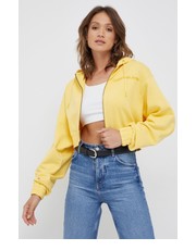 Bluza bluza bawełniana damska kolor żółty z kapturem gładka - Answear.com Calvin Klein Jeans