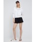 Bluza Calvin Klein Jeans bluza bawełniana damska kolor biały z kapturem z aplikacją