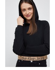 Bluza bluza damska kolor czarny z kapturem gładka - Answear.com Calvin Klein Jeans
