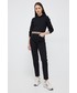 Bluza Calvin Klein Jeans bluza damska kolor czarny z kapturem gładka