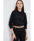 Bluza Calvin Klein Jeans bluza damska kolor czarny z kapturem gładka