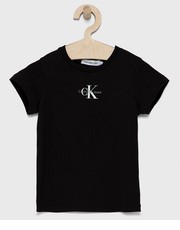 Koszulka T-shirt bawełniany dziecięcy kolor czarny - Answear.com Calvin Klein Jeans