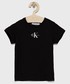Koszulka Calvin Klein Jeans T-shirt bawełniany dziecięcy kolor czarny