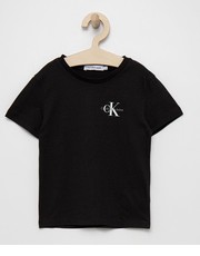 Koszulka t-shirt bawełniany dziecięcy kolor czarny z nadrukiem - Answear.com Calvin Klein Jeans