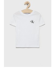 Koszulka t-shirt bawełniany dziecięcy kolor biały z nadrukiem - Answear.com Calvin Klein Jeans