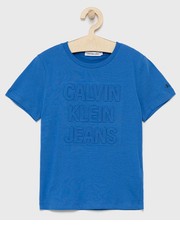 Koszulka T-shirt bawełniany dziecięcy z aplikacją - Answear.com Calvin Klein Jeans