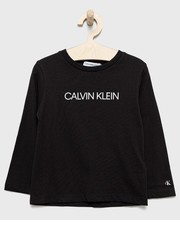 Koszulka longsleeve bawełniany dziecięcy kolor czarny z nadrukiem - Answear.com Calvin Klein Jeans