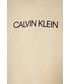 Bluza Calvin Klein Jeans Bluza bawełniana dziecięca kolor beżowy z kapturem z nadrukiem