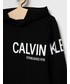 Bluza Calvin Klein Jeans Bluza bawełniana dziecięca kolor czarny z kapturem z nadrukiem