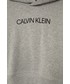Bluza Calvin Klein Jeans Bluza bawełniana dziecięca kolor szary z kapturem z nadrukiem