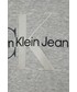 Bluza Calvin Klein Jeans Bluza dziecięca kolor szary z kapturem z nadrukiem