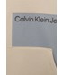 Bluza Calvin Klein Jeans Bluza dziecięca kolor beżowy z kapturem z nadrukiem