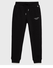 Spodnie spodnie dresowe dziecięce kolor czarny melanżowe - Answear.com Calvin Klein Jeans