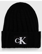 Czapka dziecięca czapka dziecięca kolor czarny z cienkiej dzianiny - Answear.com Calvin Klein Jeans