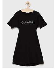Sukienka dziecięca sukienka bawełniana dziecięca kolor czarny mini prosta - Answear.com Calvin Klein Jeans