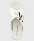 Klapki Calvin Klein Jeans klapki skórzane damskie kolor biały na platformie
