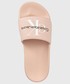 Klapki Calvin Klein Jeans klapki Slide Monogram damskie kolor różowy
