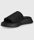 Klapki Calvin Klein Jeans klapki One-strap Sandal damskie kolor czarny na platformie