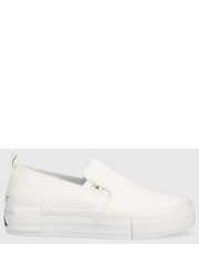 Trampki damskie tenisówki Vulcanized Flatform Bold Slipon damskie kolor biały - Answear.com Calvin Klein Jeans