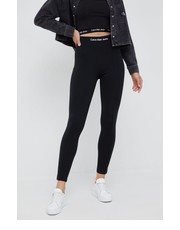 Legginsy legginsy damskie kolor czarny gładkie - Answear.com Calvin Klein Jeans