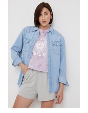 Koszula koszula jeansowa damska regular z kołnierzykiem klasycznym - Answear.com Wrangler