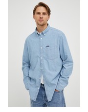 Koszula męska koszula jeansowa męska regular z kołnierzykiem button-down - Answear.com Wrangler