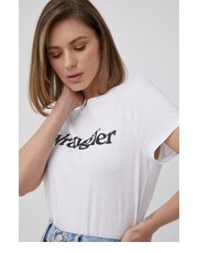 Bluzka t-shirt bawełniany kolor biały - Answear.com Wrangler