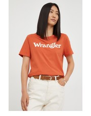 Bluzka t-shirt bawełniany kolor pomarańczowy - Answear.com Wrangler