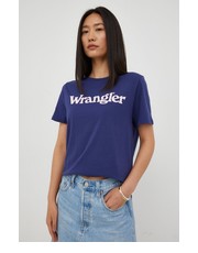 Bluzka t-shirt bawełniany kolor granatowy - Answear.com Wrangler