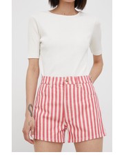 Spodnie szorty damskie kolor różowy wzorzyste high waist - Answear.com Wrangler