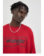 Bluza męska bluza bawełniana męska kolor czerwony z nadrukiem - Answear.com Wrangler