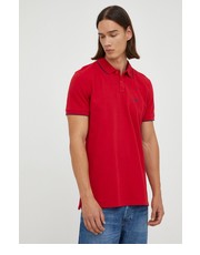 T-shirt - koszulka męska polo bawełniane kolor czerwony gładki - Answear.com Wrangler