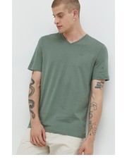 T-shirt - koszulka męska t-shirt bawełniany kolor zielony gładki - Answear.com s.Oliver