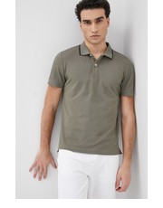 T-shirt - koszulka męska polo bawełniane kolor zielony gładki - Answear.com Geox