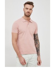 T-shirt - koszulka męska polo bawełniane kolor różowy gładki - Answear.com Geox