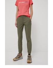 Spodnie spodnie outdoorowe Firwood Camp II damskie kolor zielony proste medium waist - Answear.com Columbia