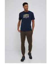 Spodnie męskie spodnie dresowe męskie kolor zielony gładkie - Answear.com Columbia