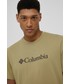 T-shirt - koszulka męska Columbia t-shirt bawełniany kolor zielony z nadrukiem
