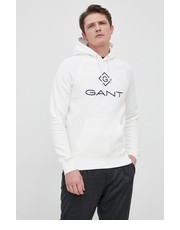 Bluza męska Bluza męska kolor biały z kapturem z aplikacją - Answear.com Gant