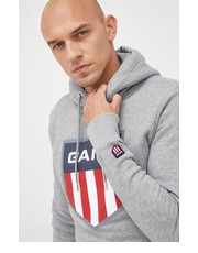 Bluza męska bluza męska kolor szary z kapturem melanżowa - Answear.com Gant
