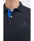 T-shirt - koszulka męska Gant polo męski kolor czarny gładki