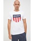 T-shirt - koszulka męska Gant t-shirt bawełniany kolor biały z nadrukiem
