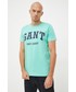 T-shirt - koszulka męska Gant t-shirt bawełniany kolor turkusowy z nadrukiem