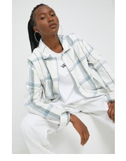 Koszula koszula bawełniana damska kolor beżowy relaxed z kołnierzykiem klasycznym - Answear.com Vans