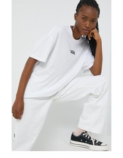 Bluzka t-shirt bawełniany kolor biały - Answear.com Vans