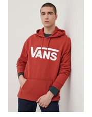 Bluza męska bluza bawełniana męska kolor czerwony z kapturem z nadrukiem - Answear.com Vans